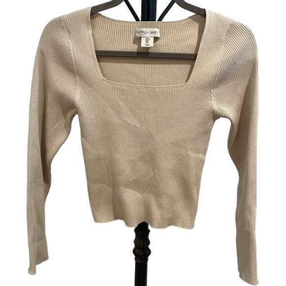 Happily Grey Tan Long Sleeve - sz L - Picture 1 of 3